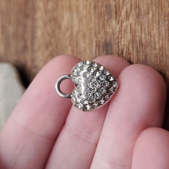Sterling pendant heart crystal‎